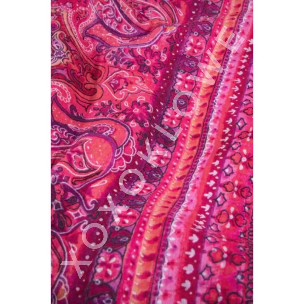 Hot Pink Boho Print Hobo Bag Beach Cruise Weekend